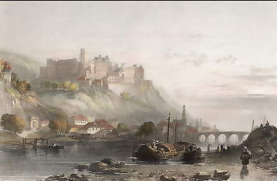 The Town and Castle of Heidelberg, Rhine