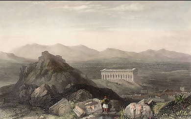 The Aeropagus or Mars Hill, with the Temple of Theseus, Athens