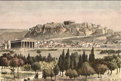 Athènes. L´Acropole, Le Parthénon et Le Temple De Thésée