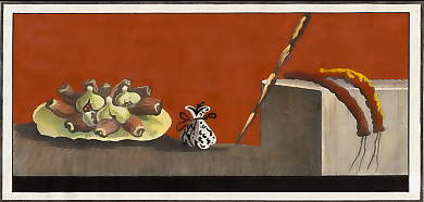 Still Life, Figs, Dates and  Red Peppers