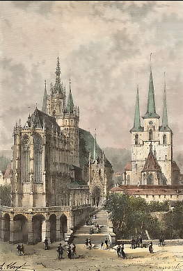 Erfurt, Vue De La Cathédrale