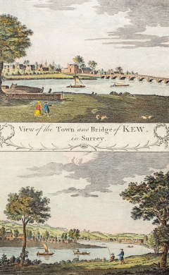 View of the Town and Bridge of Kew, in Surrey . View of Roehampton, in Surrey