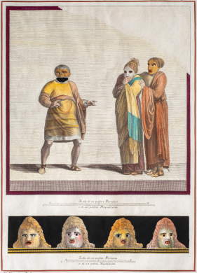 Comedy Scene  (Pliny?), Tragic Masks