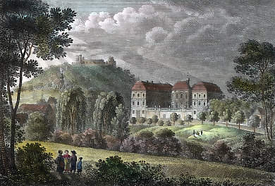 Schloss Gröditzberg Bei Goldberg in Schlesien Mit Den Ruinen Der Alten Burg 
