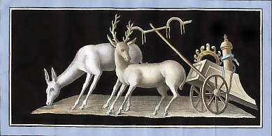 Deers Pulling a Chariot