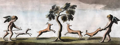 Putti Playing with Deers