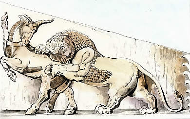 Lion et Taureau à Persépolis 