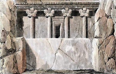 Monument Sculpté Dans Le Roc 