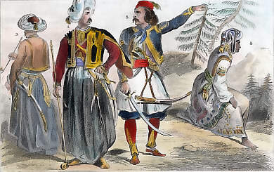 Officier et Soldat De Cavalerie Irrégulière, Grec De Napoli, Paysanne Moriote