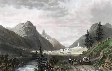 Village of Splugen in the Rheinwald Valley