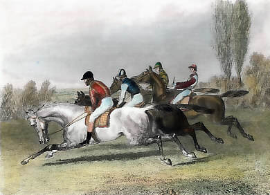 Steeple Chase, Plate 2: "Now They´re Off"