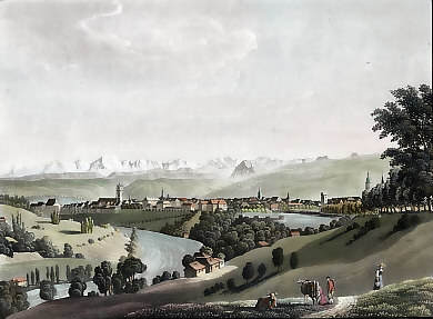 Vue De La Ville De Berne Prise De L´Enge