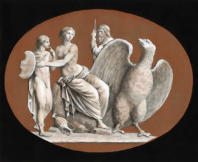 Camée  Antique: Ganymède, Junon et Jupiter