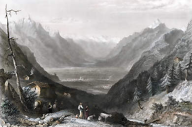 The Valais & Martigny from the Forclas, Pass of the Tete Noire