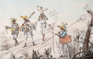 N&egrave;gres Chasseurs Rentrant En Ville