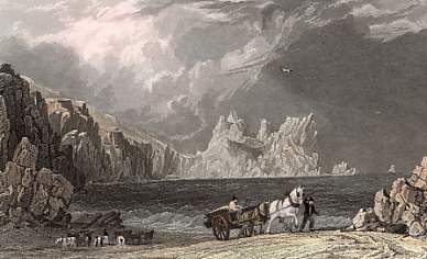 Treryn Castle, from Port Carnow Cove, Cornwall