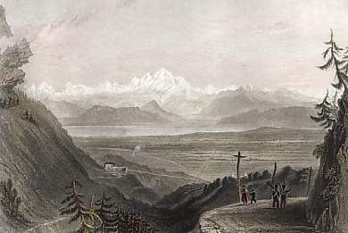 Mont Blanc from the Jura, Above Geneva