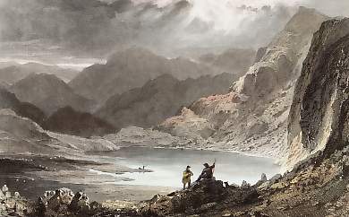 Stickle Tarn, Langdale Pikes, from Pavey Ark, Westmorland