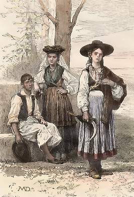 Types Portugais: Paysan D´Ovar, Femme De Leca, Paysanne D´Afiffe