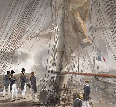 La Flotte Francaise Force L´Entrée Du Tage 11 Juillet 1831