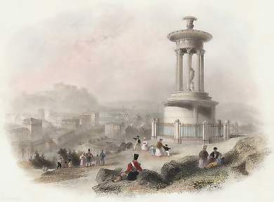 Edinburgh from the Calton Hill, with Dugald Stewart´s Monument