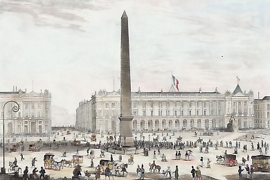 Vue Perspective De L´Obélisque Sur La Place De La Concorde