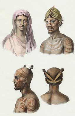 Portraits D´Hommes et Femmes De Nouka Hiva