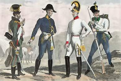 Costumes Militaires Autrichiens En 1840: Houssard, Officier De Marine, Dragon, Infanterie De Ligne H