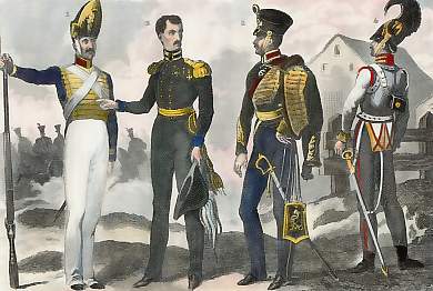 Costumes Militaires Prussiens: Garde De La Compagnie Des Sous-Officiers, Officier D´Etat Major, Offi