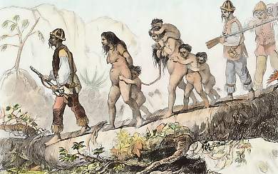 Indiens Civilisés Ramenant Des Prisonniers