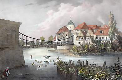 Die Kettenbrücke Bei Jaromirsch