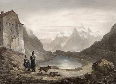 The Lake of the Great St Bernard from the Hospice