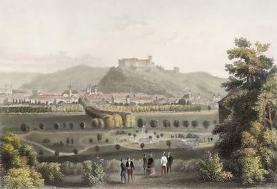 Laibach vom Schloss Tivoli aus Gesehen