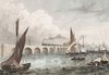 Der Eisenbahn-Viaduct Über Die Lagunen Nach Venedi